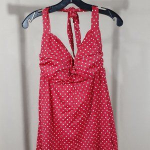 Halter Polka Dot Swim Dress - Catalina